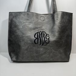 Modern Tote Bag Grey for Women, Large PU Leather Tote Bag, Shoulder Handbag for Office, Travel