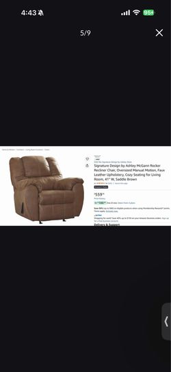 TWO Comfy reclining rocking brown chair