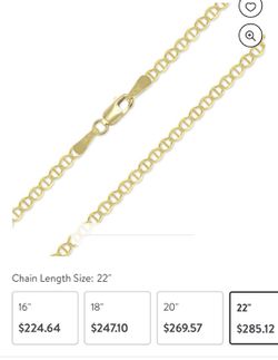 Mariner Anchor Chain Necklace 14 Kt Gold 22inch  Thumbnail