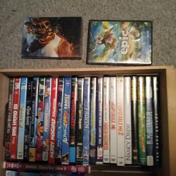 Crate Of Disney & Kids DVDs 