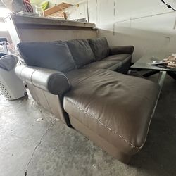 Leather L Couch 