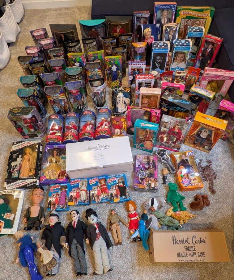 Vintage Toy Doll Action Figure Lot Of 100 Most New Barbie Music Pop Culture President Reseller Lot