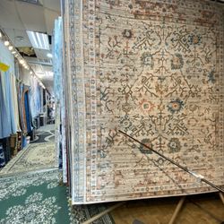 8x10 Area Rug Carpet Rugs Traditional Design Thick Colors Beige Blue Rust