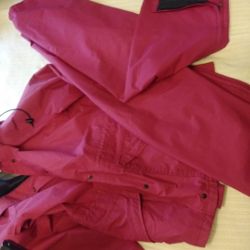 Rain Gear.jacket With Hood And Pants Reddish/ Cranberry Colored Gear Tech. Gear Like New . Size Woman's 7