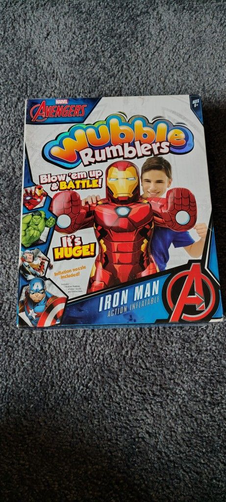 Wubble Rumblers Marvel Avengers Iron Man Superhero Inflatable Figure New Sealed