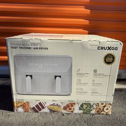 CRUXGG 10qt Dual Basket Tri-Zone Air Fryer Gray
