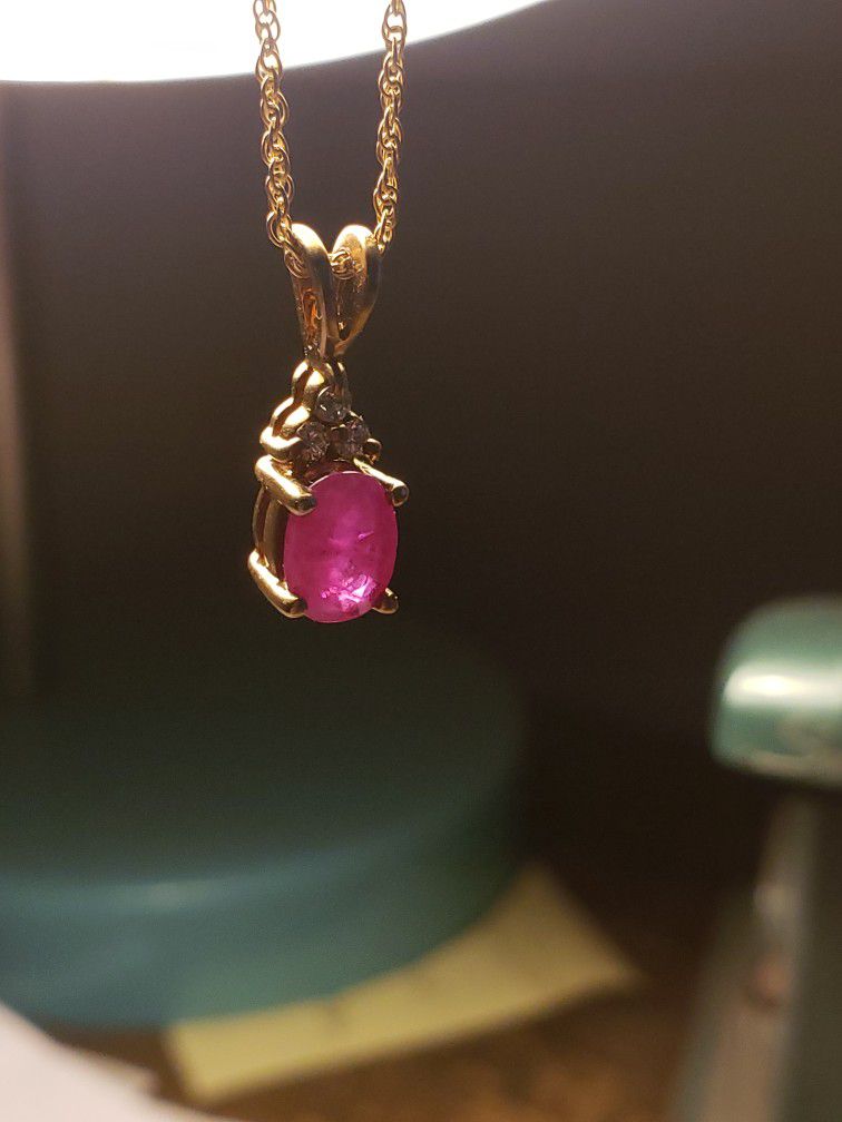 Real Ruby Pendant Necklace 250