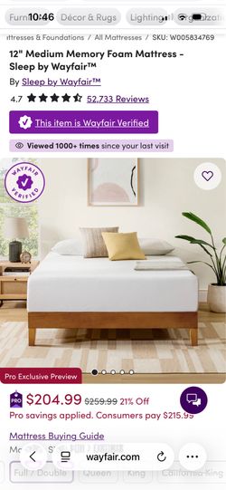 12" Medium Memory Foam Mattress
