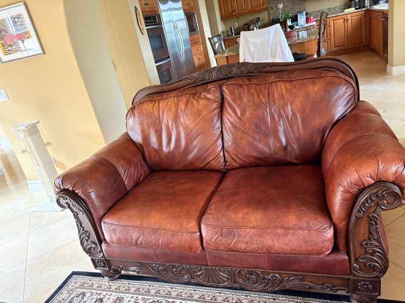 Ashley Signature Leather Sofa
