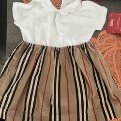 burberry-icon-stripe-cotton- Baby Dress