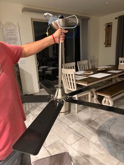 Ceiling Fan with 5 Black Blades 52”