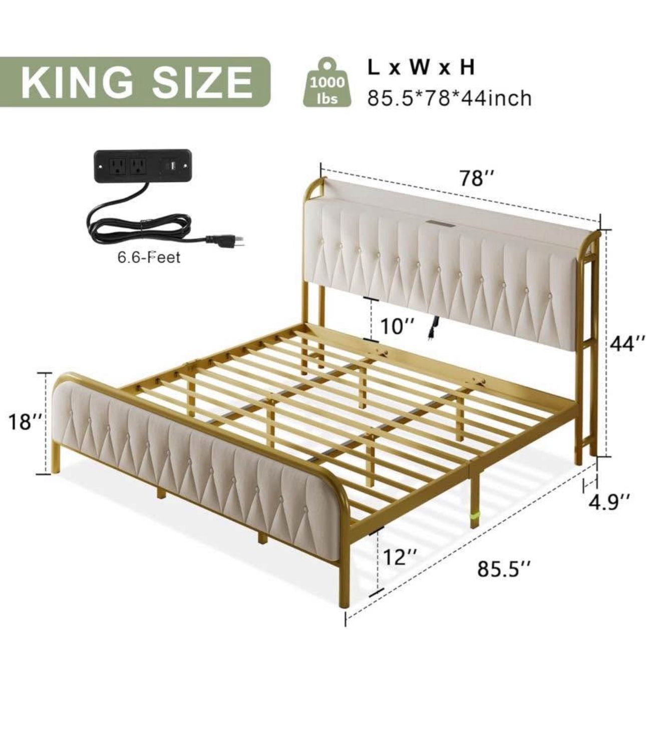 King Size Upholstered Bed frame