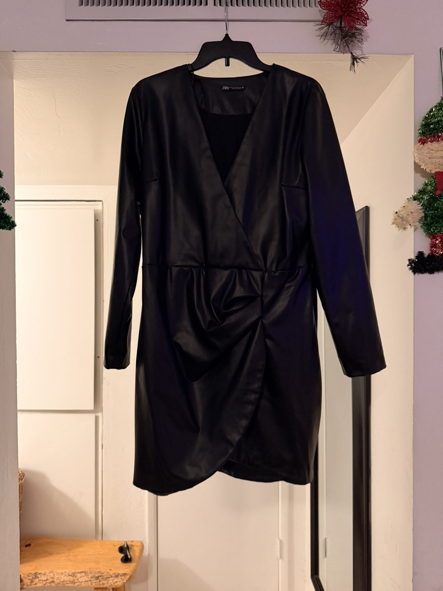 Zara Black Leather Dress