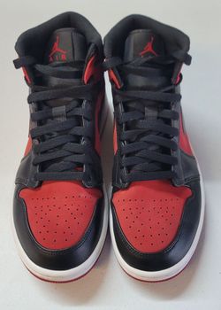 Air Jordan 1 Mid Black Red Sneakers