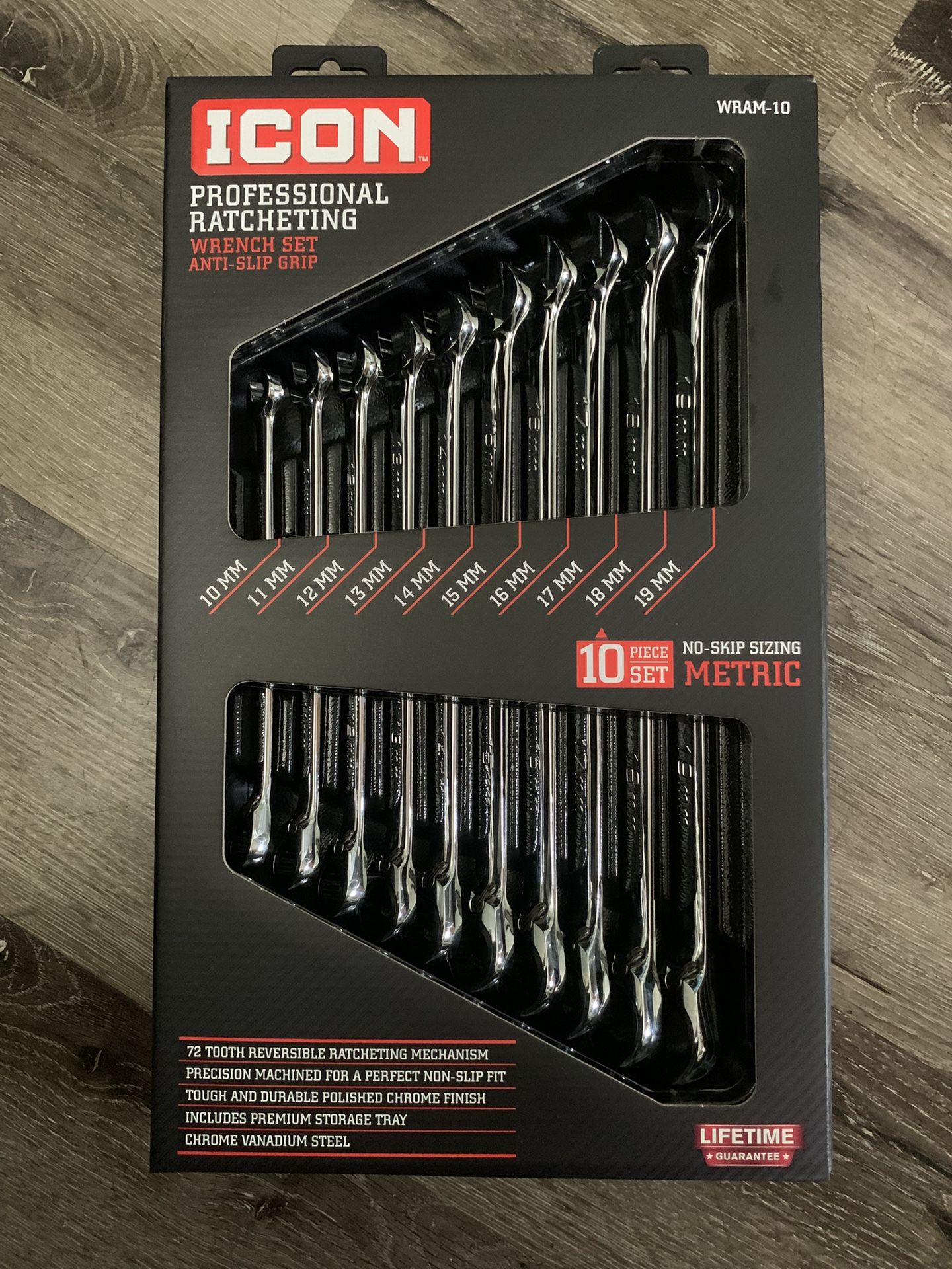 Icon 10pc Anti Slip Ratchet Wrench Set (metric)