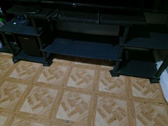 Black Multi-Shelf TV Stand