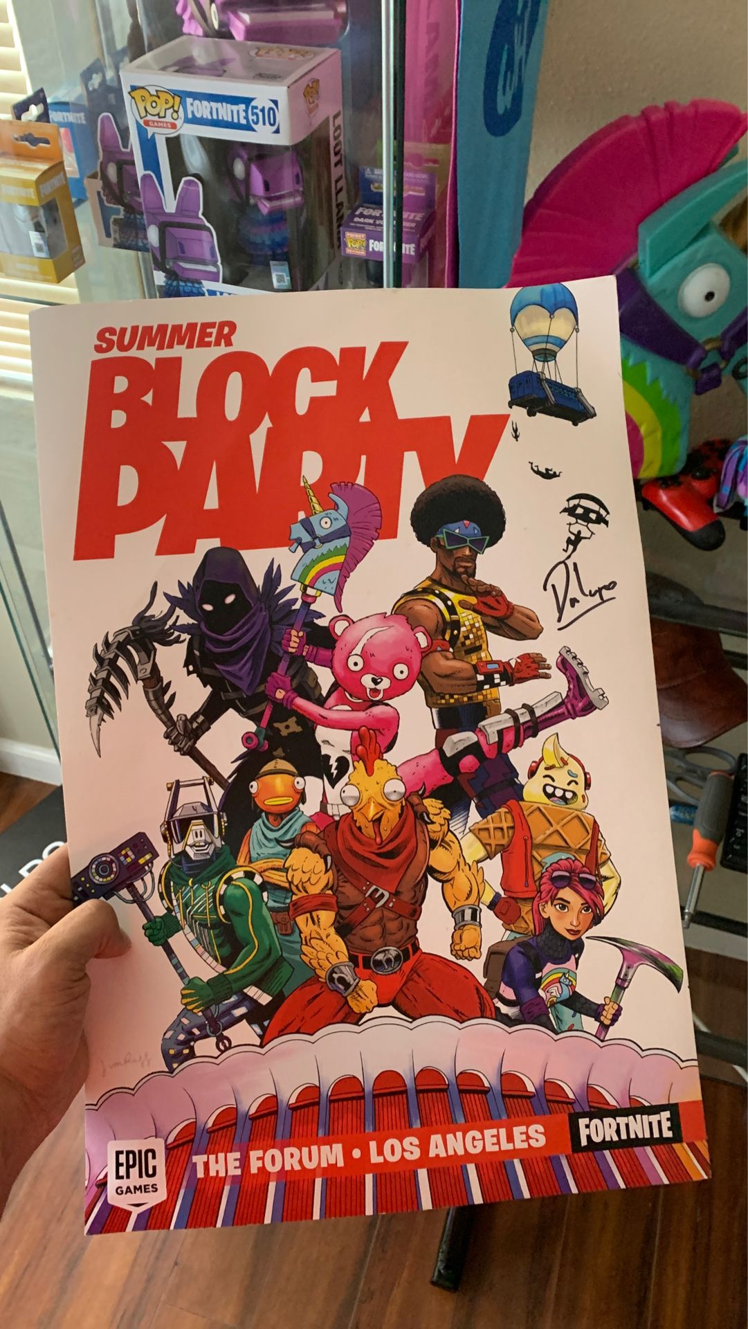 FORTNITE POSTER SIGNED BY DR LUPO PROAM SUMMER BLOCK PARTY