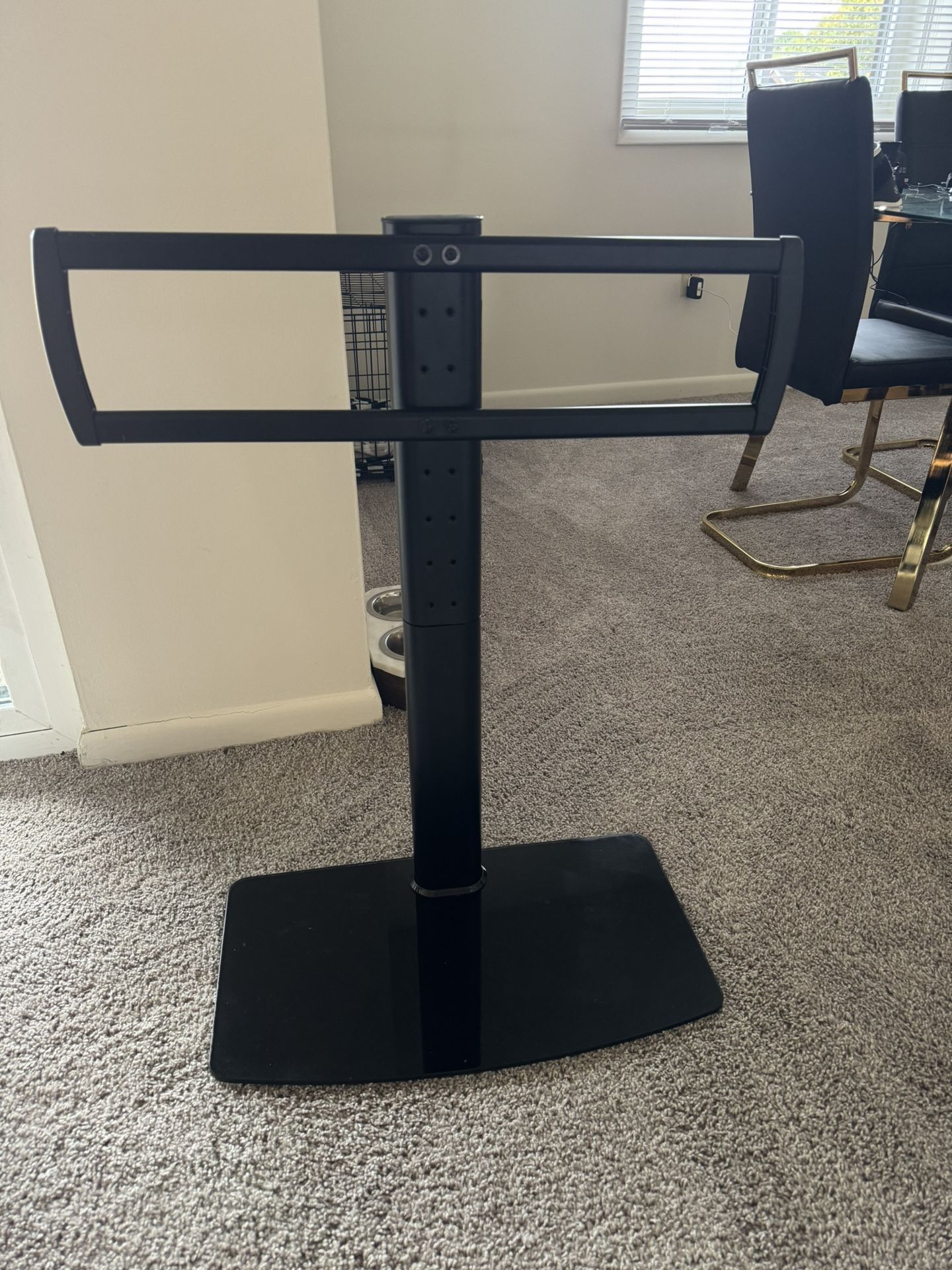 Universal Swivel TV Stand/Base Table Top Stand 40 to 86 inch TVs 110 Degree Swivel, 5 Level Height Adjustable, Heavy Duty Tempered Glass Base, Holds u