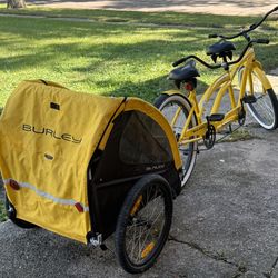 KULANU LUA TANDEM BICYCLE W/BURLEY 2 SEAT BIKE TRAILER