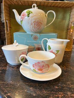 Martha Stewart Tea Set - Camellia Flowers