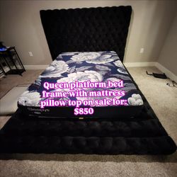 Queen Bed Frame With Mattress Zealy 😍 