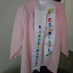 pink graduation gown kindergarten 