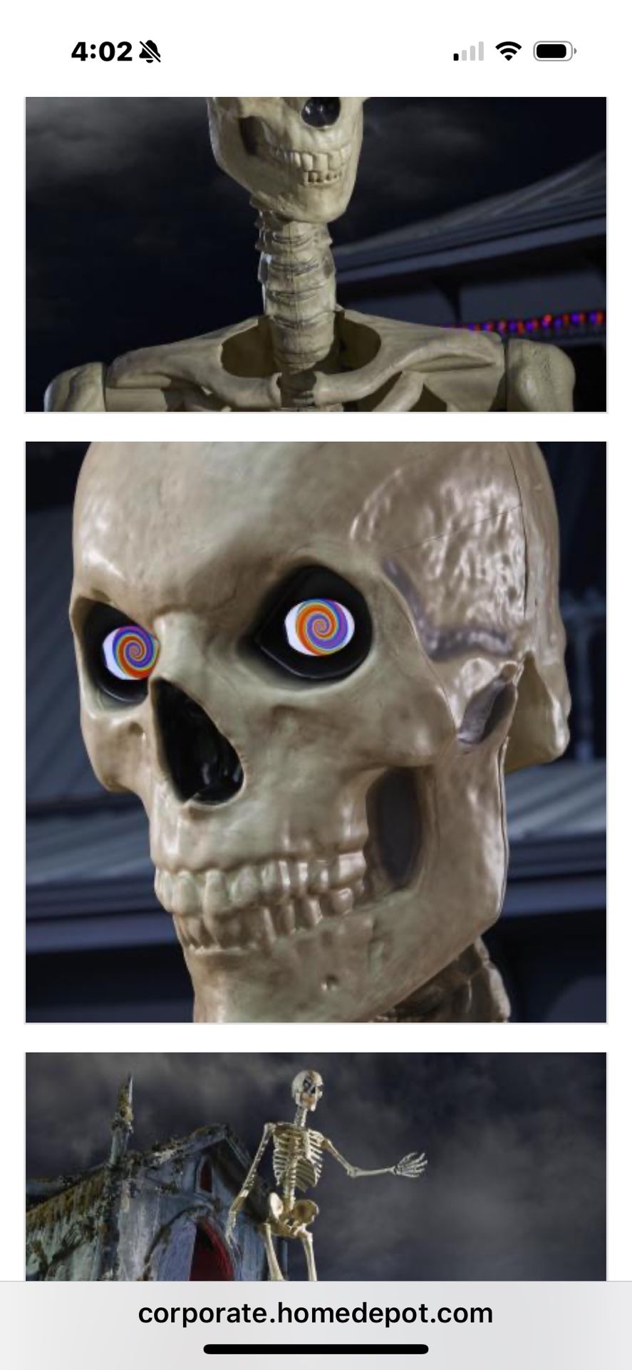 12 Foot Skeleton Head New Design Eyes