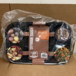 New 4 in 1 Stainless Steel Grill & Serving Tray