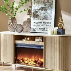 Tv Stand , Fireplace Cabinet Storage Fits Upto A 75 InchTv Great Condition $400