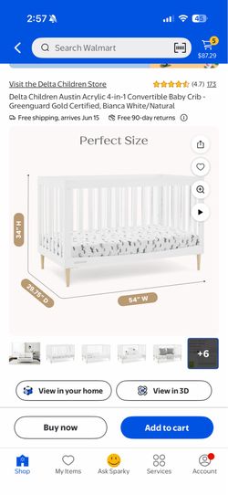 White Delta crib