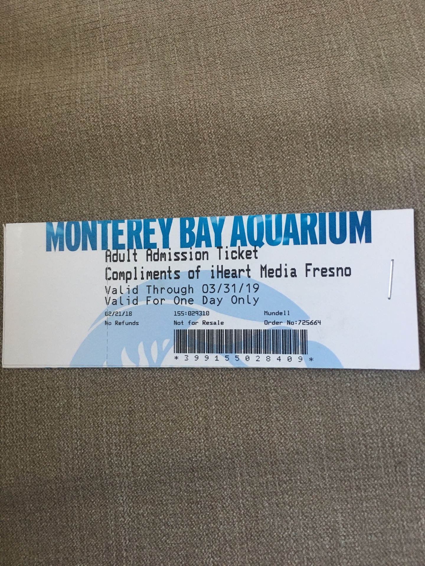 4 Monterey bay aquarium tickets