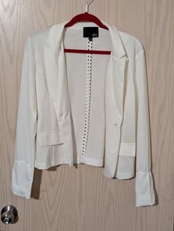 Kaii White Open-Front Blazer Size XL