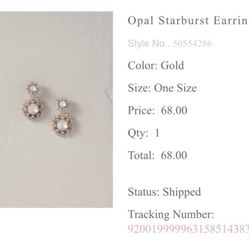 Anthropologie BHLD Opal Starburst Gold Earrings