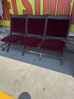 Vintage Triple Theater Folding Chairs