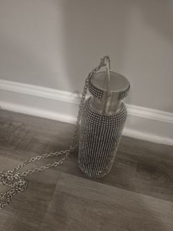 Paris Hilton Diamond Bling Water Bottle With Lid And Removable Carrying Strap, Stainless Steel Vacuum Insulated, Bedazzled With Over 5000 Rhinestones