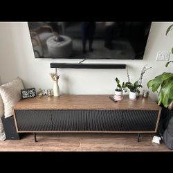 Black grain Walnut TV Unit 70" - Fits TV Up to 75" 