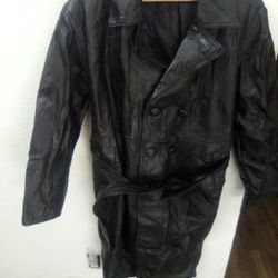 TRENCH COAT LEATHER JACKET (XL)