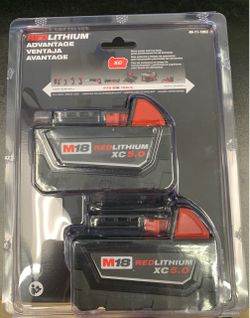 Milwaukee M18 RedLithium XC 5.0 Battery 2-Pack