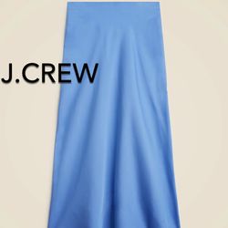 (NEW) (1 AVAILABLE) WOMEN’S J.CREW BLUE GWYNETH SLIP SKIRT - SIZE: MEDIUM (MSRP: $89.50)