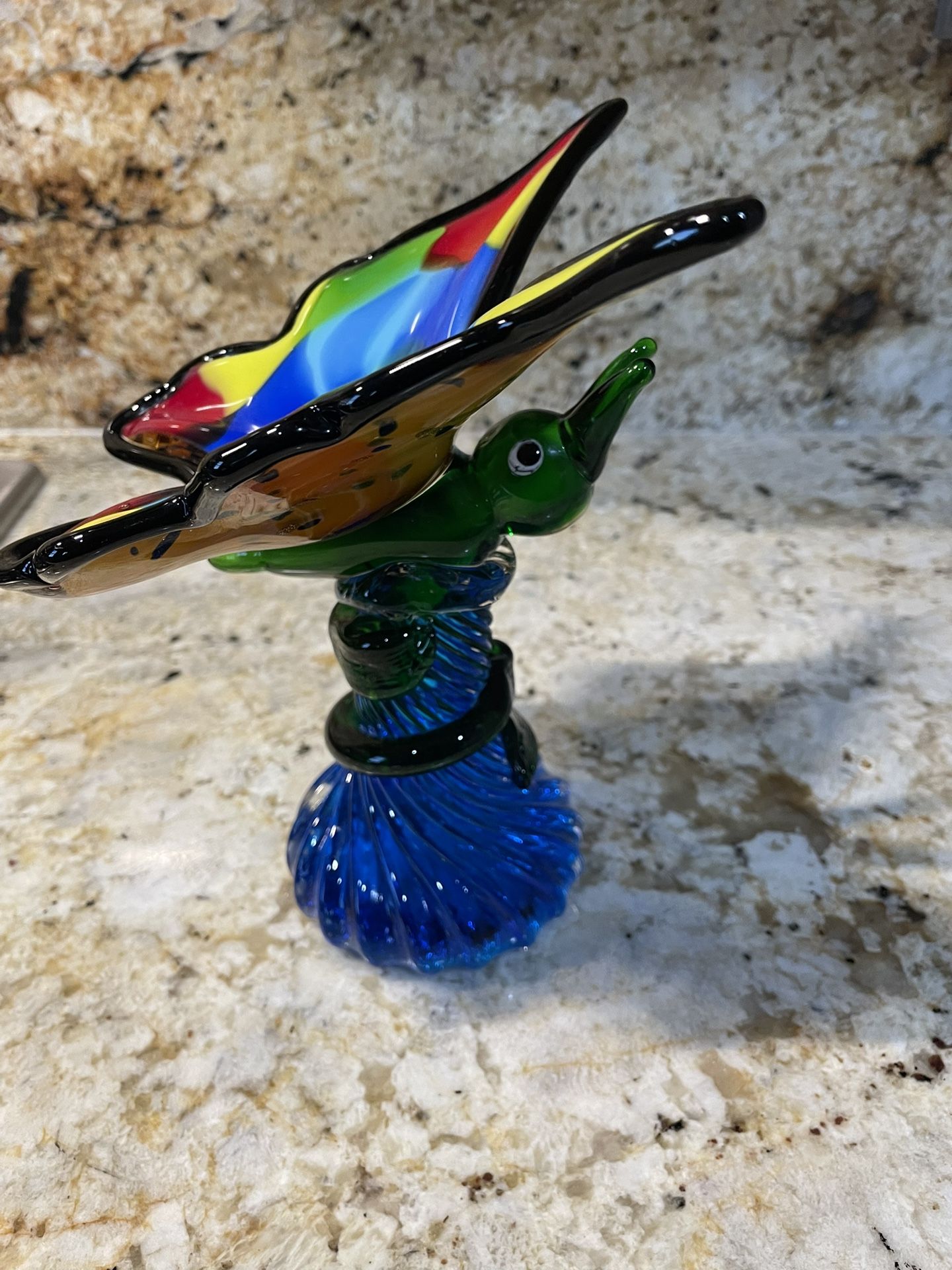 Dale Tiffany Art Glass Butterfly Figurine-8" x 5”