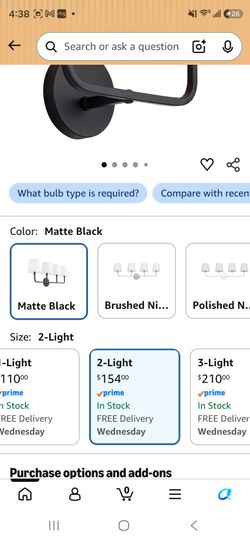Brand New LightingCapital lighting Dawson 2-Light Vanity Matte Black