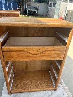 Oak Wood Dresser Cabinet with Drawers