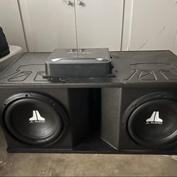 2 JL 10” Subwoofers & Pioneer Amplifier (in Fox Box)