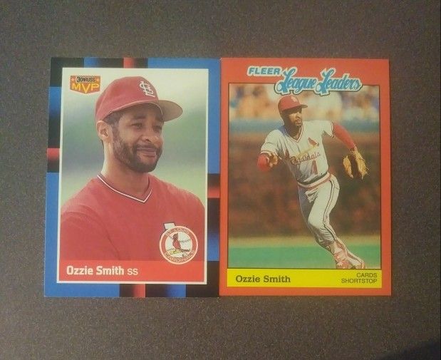 Ozzie Smith Fleer Donruss Saint Louis Cardinals St. Lot MVP League Leaders Baseball Card Collectible Vintage Sports MLB Major League