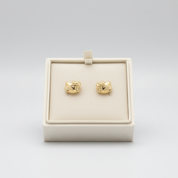 14K Yellow Gold Hello Kitty Stud Earrings
