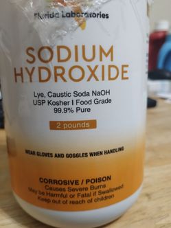 Florida Laboratories Sodium Hydroxide 99.9% Pure Food Grade Beads Caustic Soda Lye 2 Lbs (Pounds) + free soap mold
