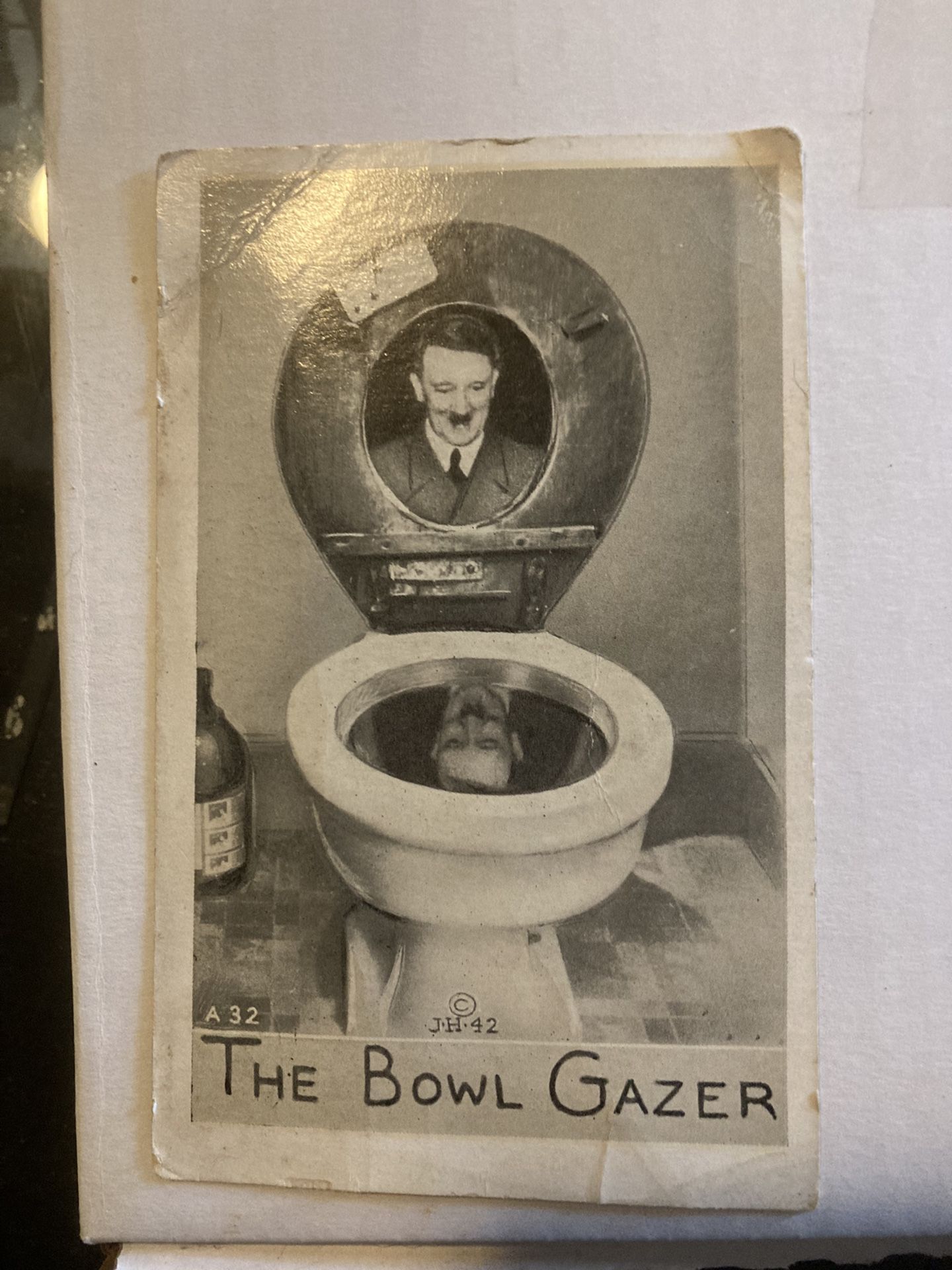 The Bowl Gazer WWTwo Post Card Cancelled