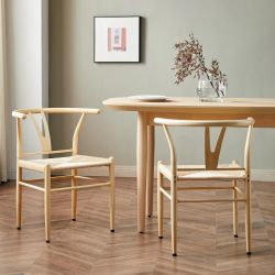 Better Homes & Gardens Springwood Wishbone 2 Chairs Light Natural