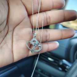 Sterling Silver Heart cubic zirconia ❤️ Necklace 925