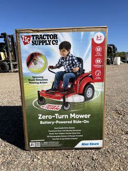 New Tractor Supply 12V Zero-Turn Lawn Mower Ride-On Toy, Red